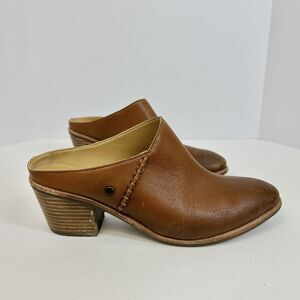 Ugg Shoes Womens 9.5 Lovisa Mule Leather‎ Slip On Butt Seam Detailing Block Heel